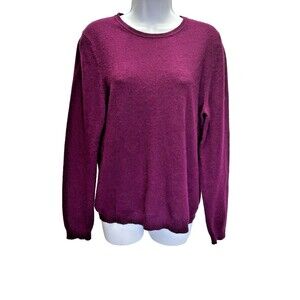 100% Cashmere Women Size Petie L Charter Club Luxury Sweater Purple Lightweight
